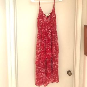 Day after day red/white floral midi dress